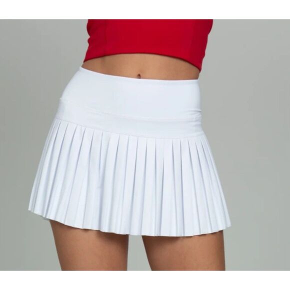Gold Hinge Pants - Gold Hinge White Pleated Tennis Golf Skort Athletic Skirt Shorts Womens